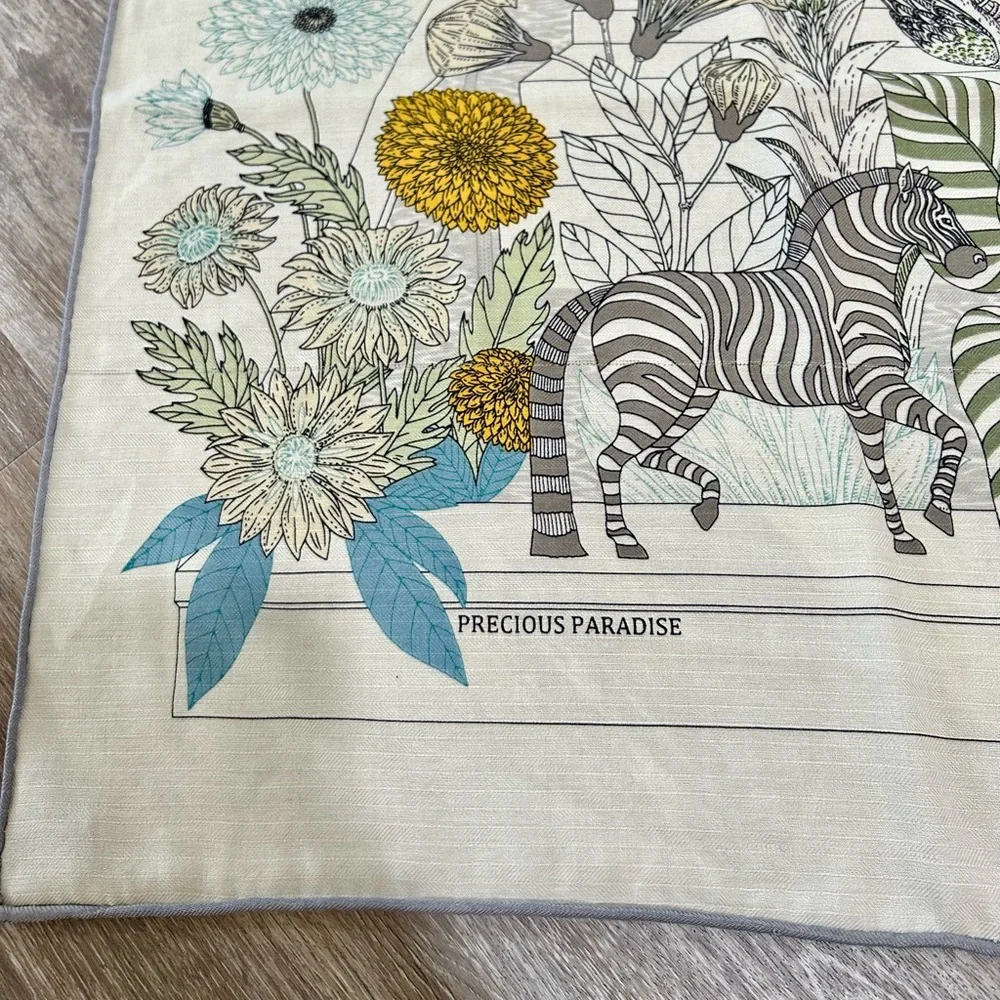 HERMES Precious Paradise Silk Shawl Carre 90 Multicolor Scarf Wrap - Picture 2 of 10